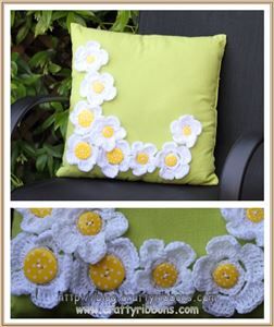 crochet and button flowers